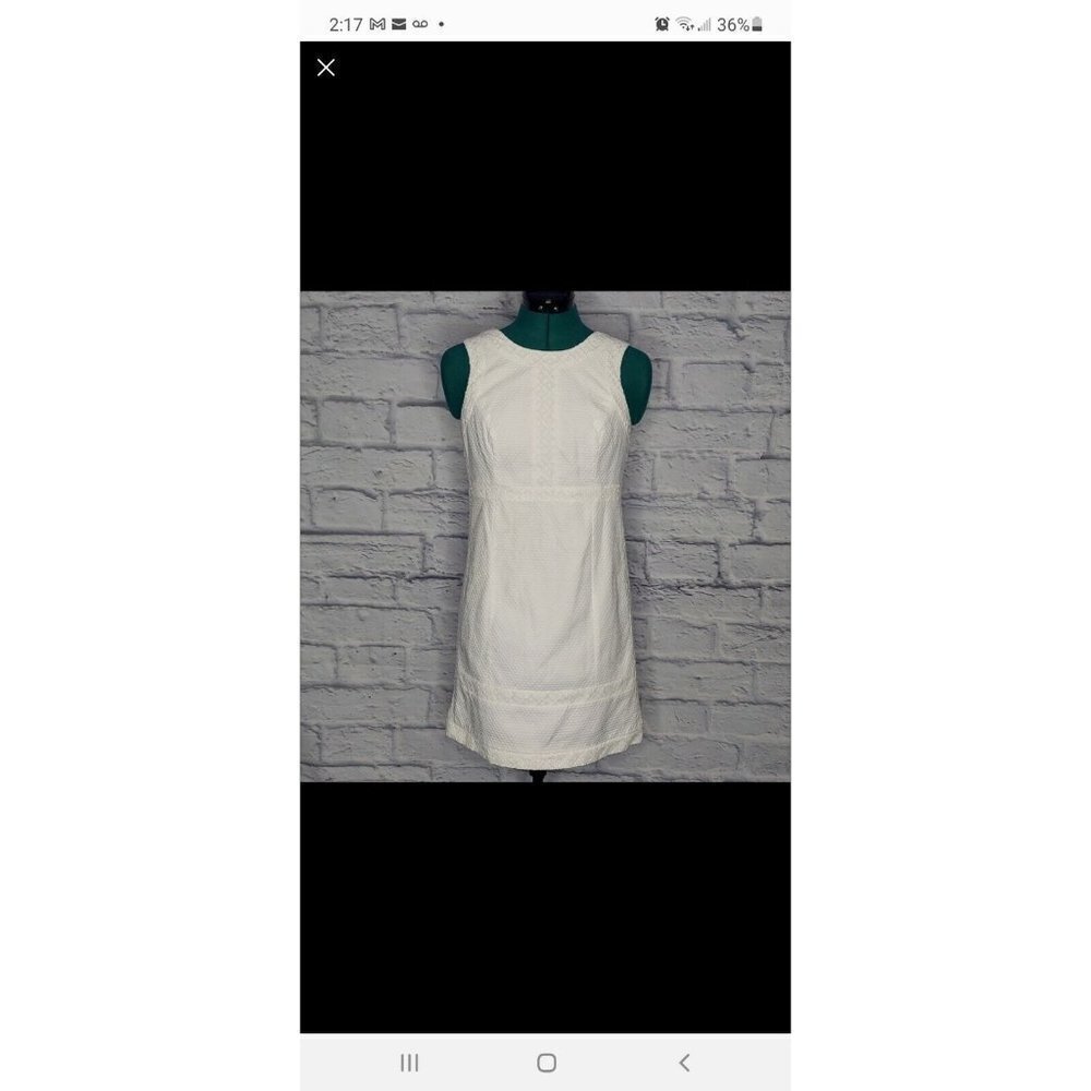 LILLY Pulitzer Womens White cotton lace trim cotton sleeveless dress Sz 2